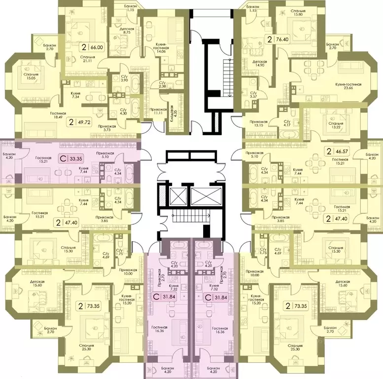 2-к кв. Тверская область, Тверь Урбан Парк жилой комплекс (47.4 м) - Фото 2