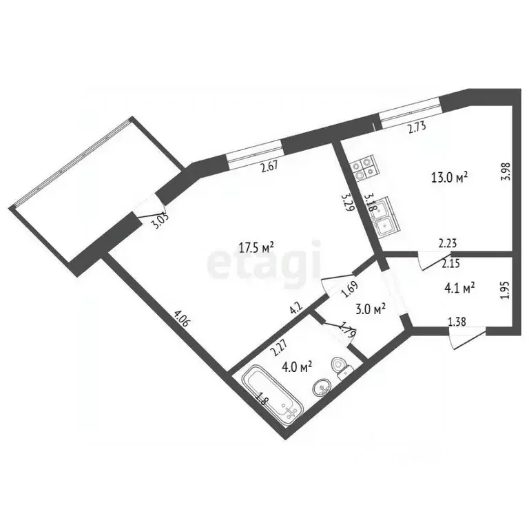 1-к кв. Мордовия, Саранск ул. Гагарина, 98/1 (39.4 м) - Фото 2
