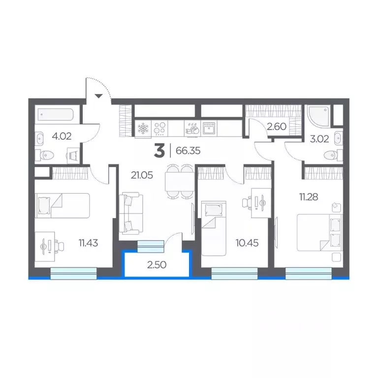 3-к кв. Рязанская область, Рязанский район, Дядьковское с/пос, с. ... - Фото 0