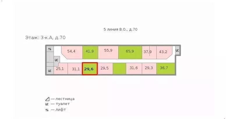 Офис в Санкт-Петербург 6-я Васильевского острова линия, 61 (30 м) - Фото 1