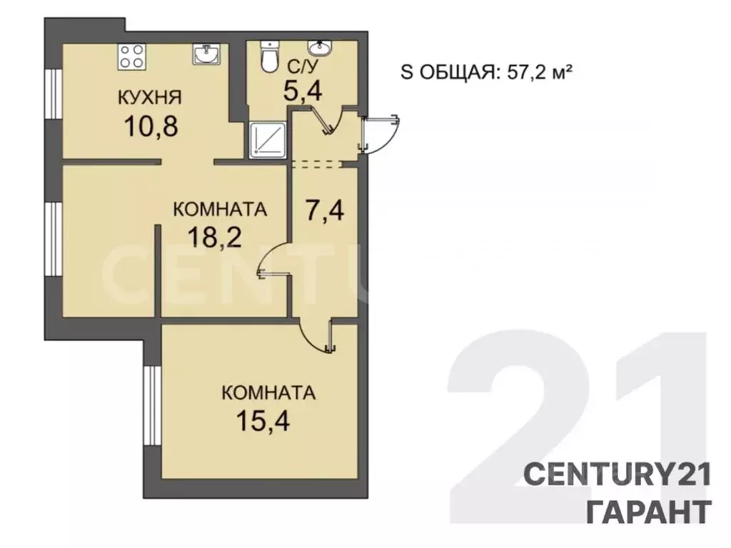 2-к кв. Санкт-Петербург Пулковская ул., 1к2 (57.2 м) - Фото 2