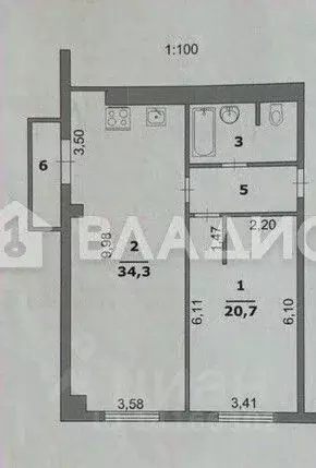 2-к кв. Белгородская область, Белгород ул. Конева, 17 (65.7 м) - Фото 2