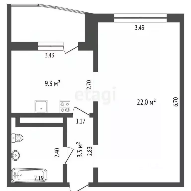 1-к кв. Тюменская область, Тюменский муниципальный округ, д. Патрушева ... - Фото 1