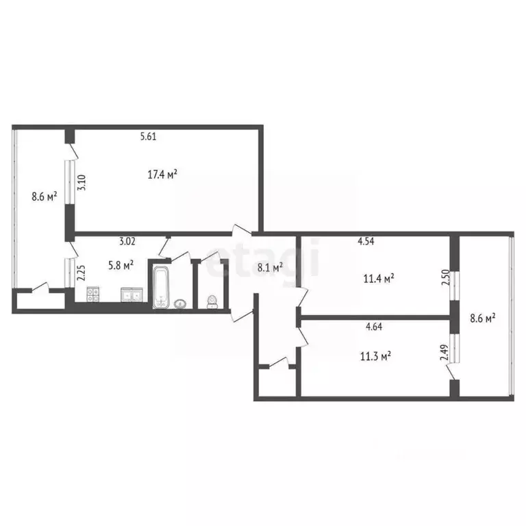 3-к кв. Крым, Ялта ул. Киевская, 88 (76.9 м) - Фото 1