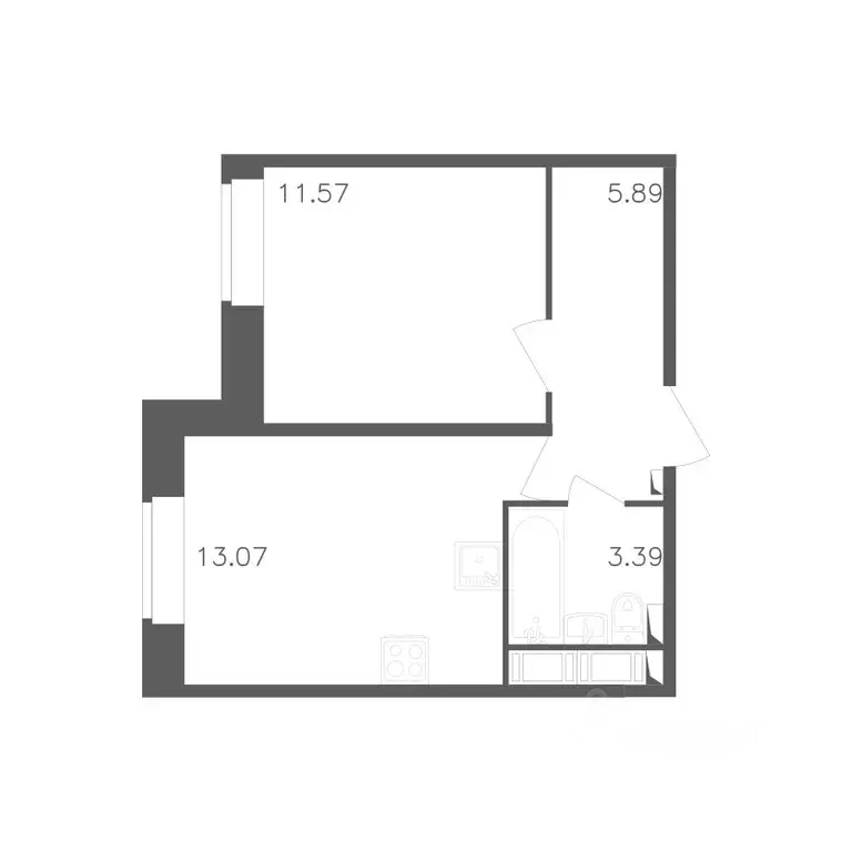 2-к кв. Санкт-Петербург пос. Песочный, Садовая ул., 81 (54.0 м) - Фото 2
