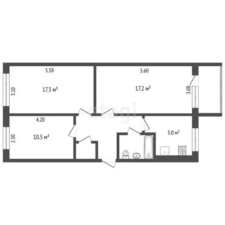 3-комнатная квартира: Вилючинск, улица Победы, 2 (61.5 м) - Фото 1