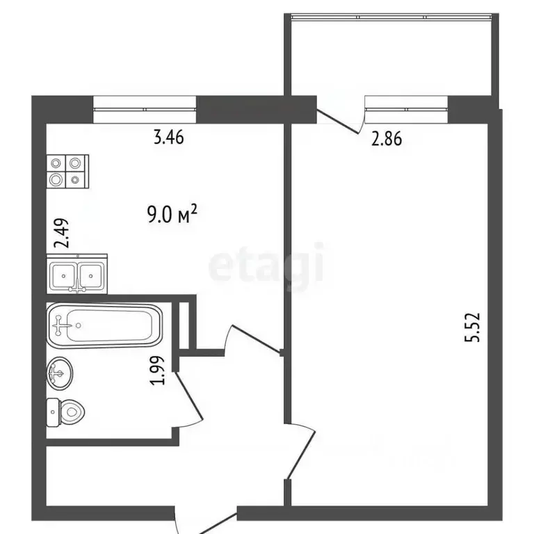 1-к кв. Мордовия, Саранск ул. Тани Бибиной, 1/7 (33.8 м) - Фото 2