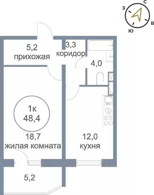 1-к кв. Ханты-Мансийский АО, Ханты-Мансийск Красногвардейская ул., 42 ... - Фото 0