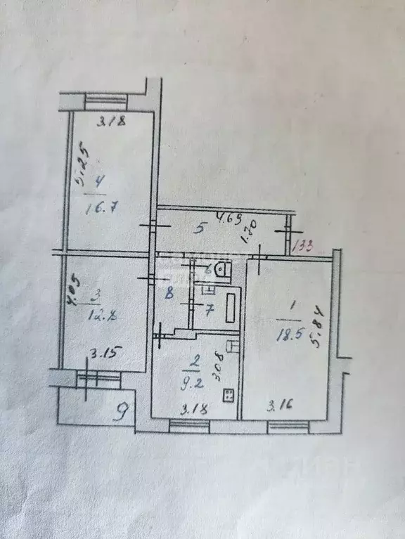 3-к кв. Курская область, Курск Студенческая ул., 18 (73.4 м) - Фото 2