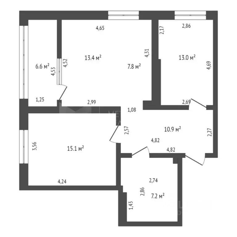 2-к кв. Тюменская область, Тюмень ул. Евгения Войнова, 7 (74.0 м) - Фото 1