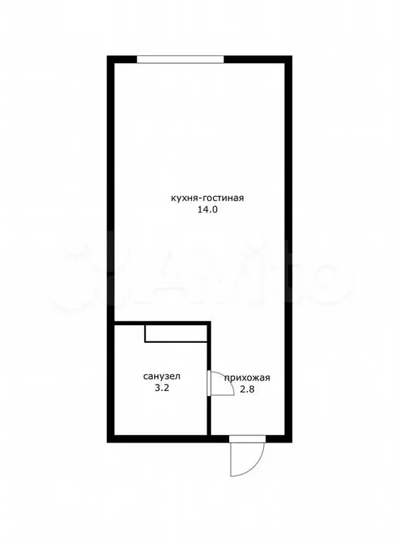 Квартира-студия, 20 м, 1/4 эт. - Фото 0