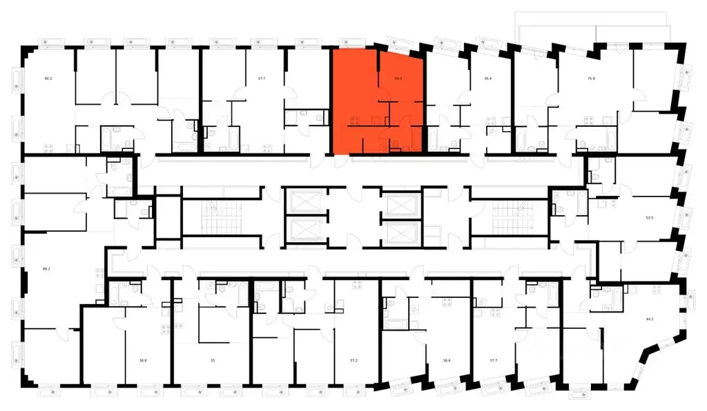 1-к кв. Москва Саларьево Парк жилой комплекс, 74.2 (40.4 м) - Фото 2