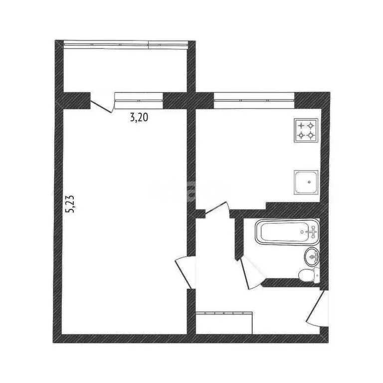 1-комнатная квартира: городское поселение Северный, рабочий посёлок ... - Фото 1