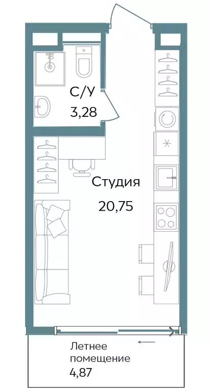 Квартира-студия: Республика Крым, Саки, курортный кластер Темпо (28.91 ... - Фото 0