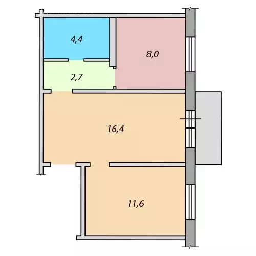 2-комнатная квартира: Мыски, микрорайон Притомский, 18-й квартал, 18 ... - Фото 2
