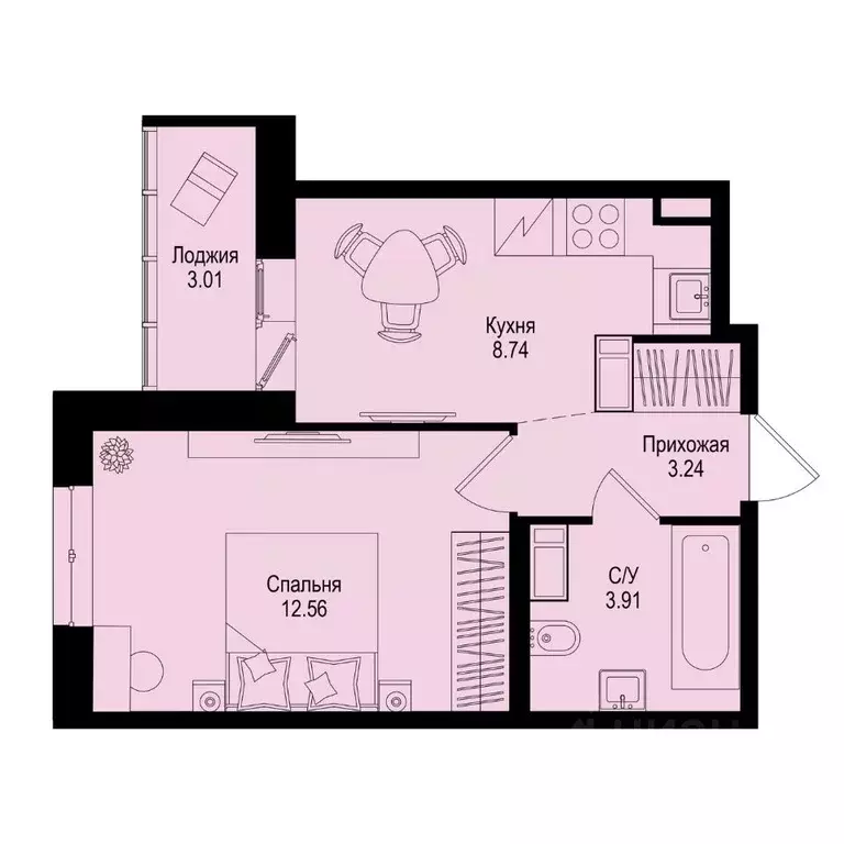 1-к кв. Ленинградская область, Всеволожский район, Заневское городское ... - Фото 1