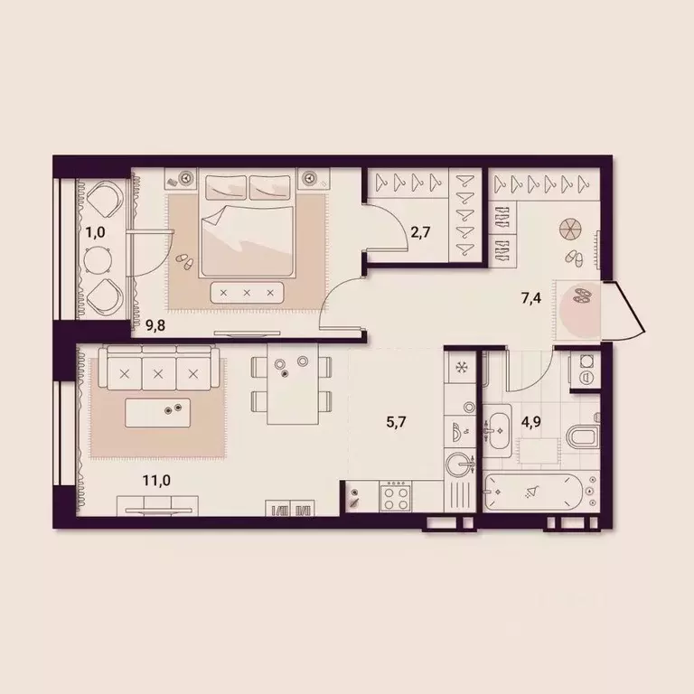 1-к кв. Приморский край, Артем ул. Куйбышева, 11А (42.52 м) - Фото 1