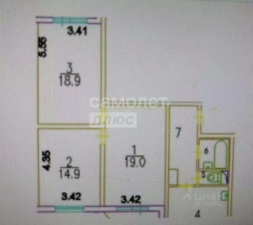 3-к кв. Москва ул. Верхние Поля, 33К1 (76.8 м) - Фото 2