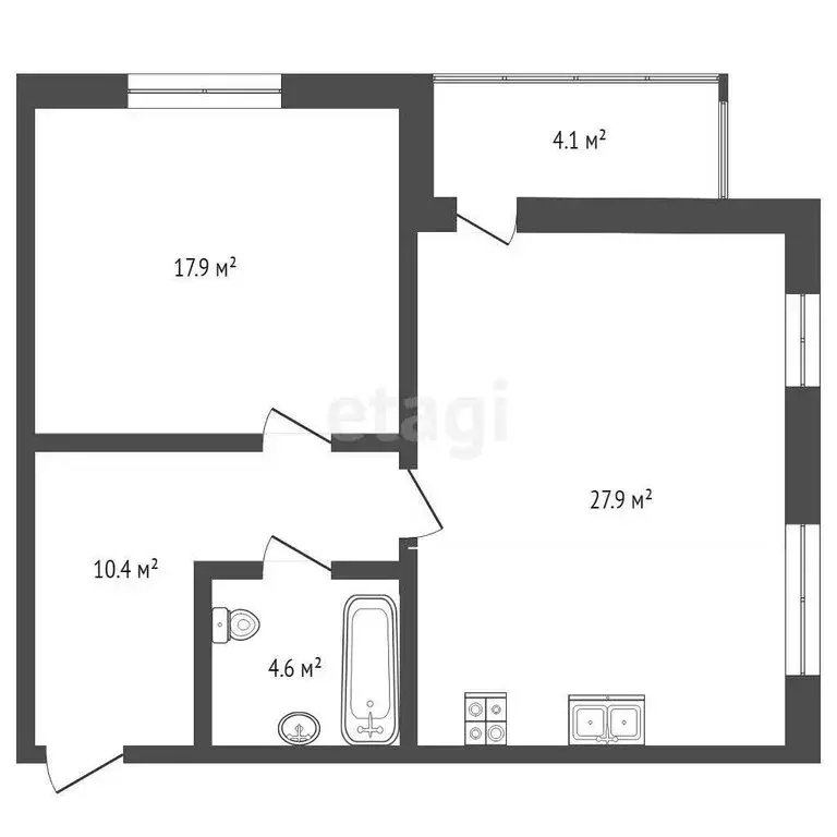 2-комнатная квартира: Тюмень, улица Игоря Комиссарова, 12 (62.81 м) - Фото 1