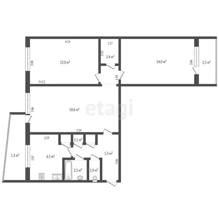 3-комнатная квартира: Саранск, улица Коваленко, 36 (64 м) - Фото 1