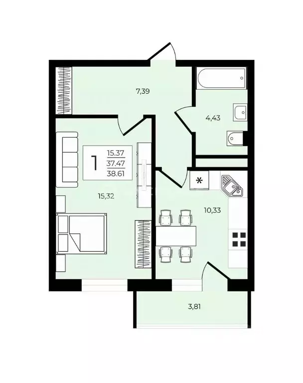 1-к кв. Ленинградская область, Ломоносовский район, Виллозское ... - Фото 2