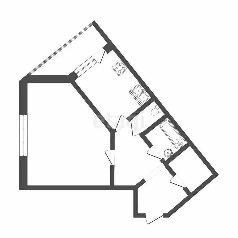 1-комнатная квартира: Тюмень, Линейная улица, 11 (39.9 м) - Фото 0