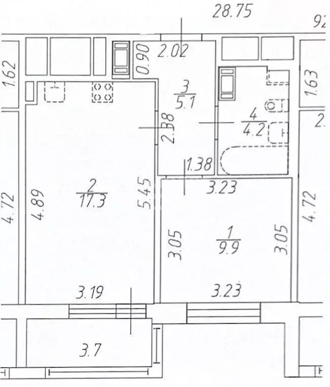 1-к кв. Санкт-Петербург просп. Обуховской обороны, 36 (36.5 м) - Фото 2