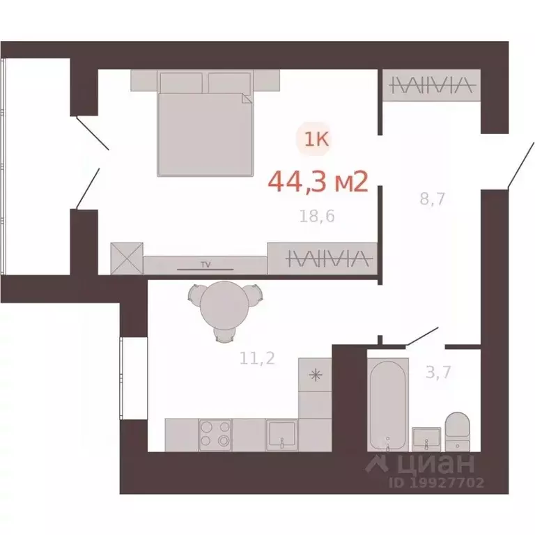 1-к кв. Алтайский край, Новоалтайск ул. Южсиба, 52А (44.3 м) - Фото 0