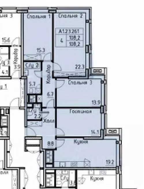 4-к кв. Москва ул. Ивана Франко, 6 (110.0 м) - Фото 2