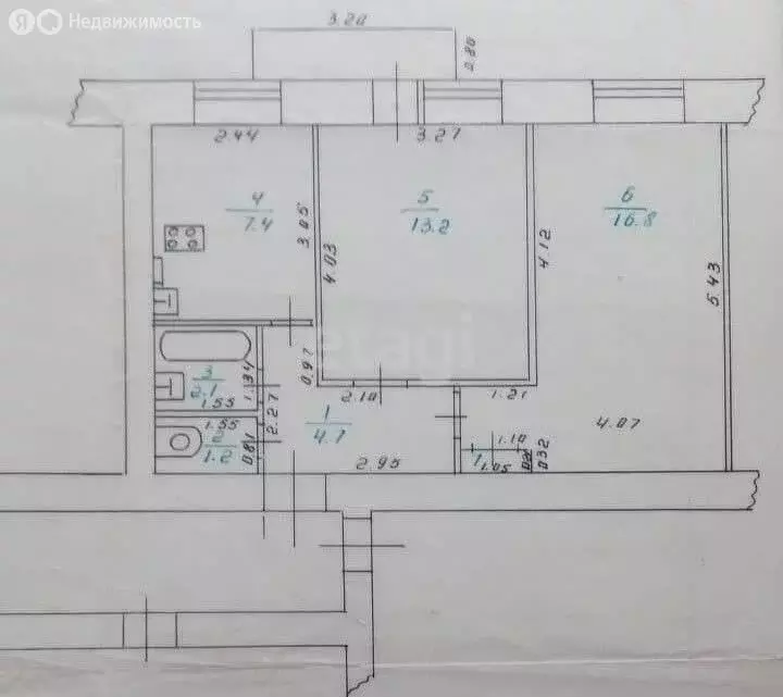 2-комнатная квартира: Казань, улица Рихарда Зорге, 1 (45.7 м) - Фото 1