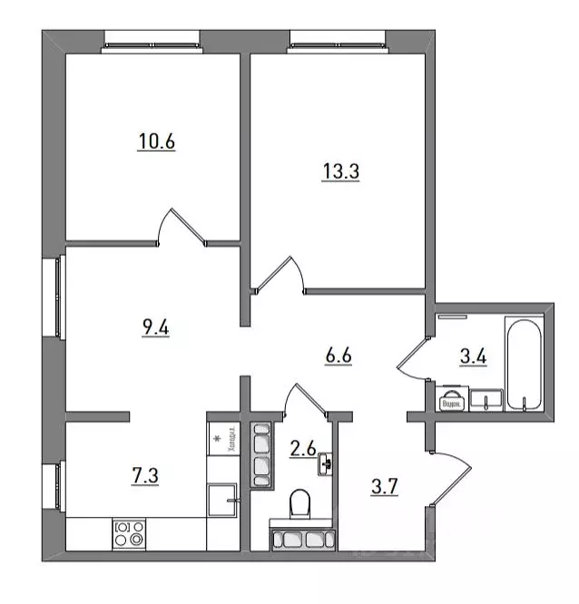 3-к кв. Кировская область, Киров ул. Чистопрудненская, 13А (56.9 м) - Фото 1