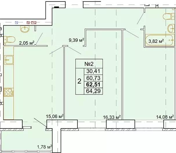 2-к кв. Костромская область, Кострома ул. Новый Быт, 14 (62.5 м) - Фото 0