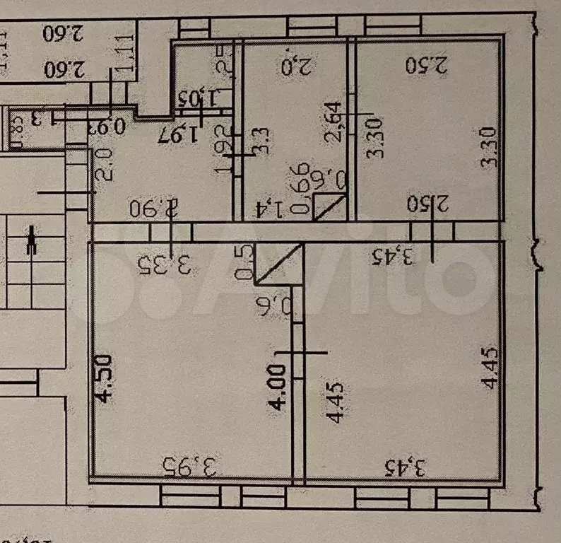 3-к. квартира, 56 м, 2/2 эт. - Фото 0