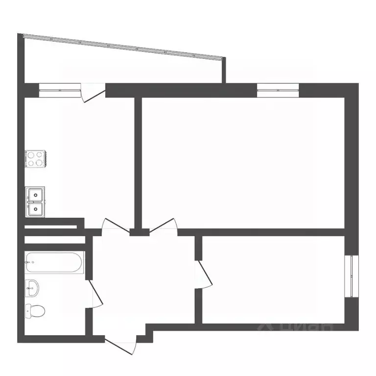 2-к кв. Тюменская область, Тюмень ул. Газовиков, 49 (43.7 м) - Фото 1