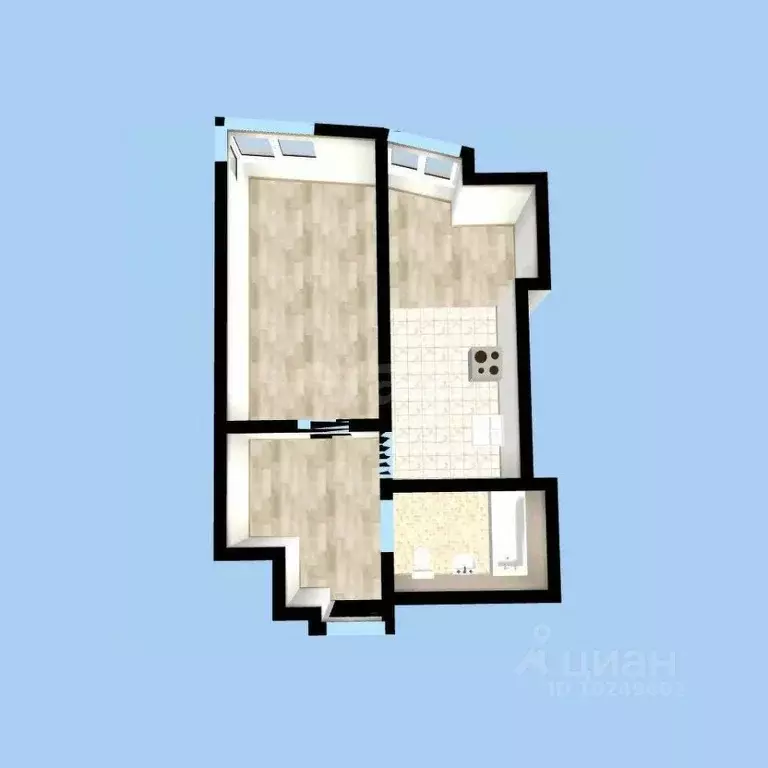 1-к кв. Башкортостан, Уфа ул. Бородинская, 9 (30.4 м) - Фото 2