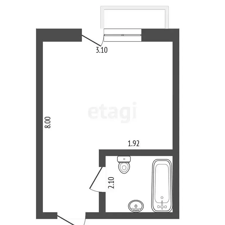 Квартира-студия: Межводное, Приморская улица, 18А (18.1 м) - Фото 1