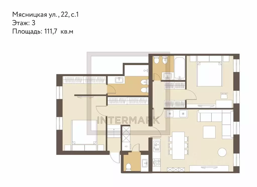 3-к кв. Москва Мясницкая ул., 22С1 (111.7 м) - Фото 2