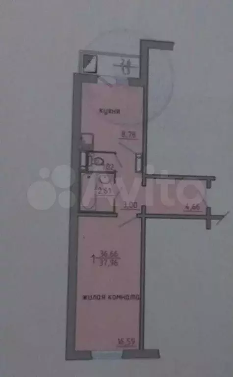1-к. квартира, 38 м, 9/14 эт. - Фото 0
