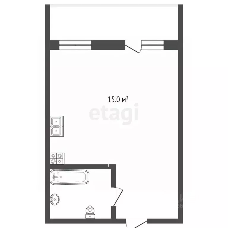 Студия Севастополь ул. Парковая, 7 (45.0 м) - Фото 2