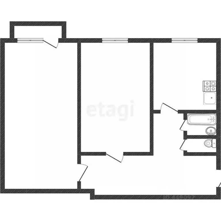 2-к кв. Смоленская область, Вязьма Московская ул., 12 (45.9 м) - Фото 1