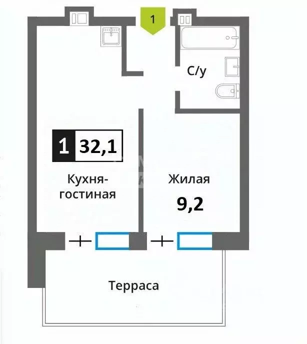 1-к кв. Московская область, Красногорск городской округ, д. Аристово ... - Фото 1