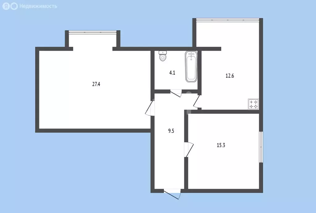 2-комнатная квартира: Черкесск, Октябрьская улица, 325Б (68.9 м) - Фото 1
