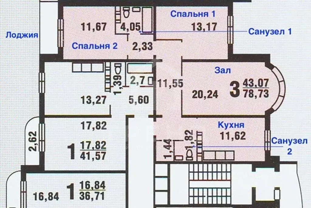 3-к кв. Санкт-Петербург ул. Оптиков, 49к2 (78.0 м) - Фото 1