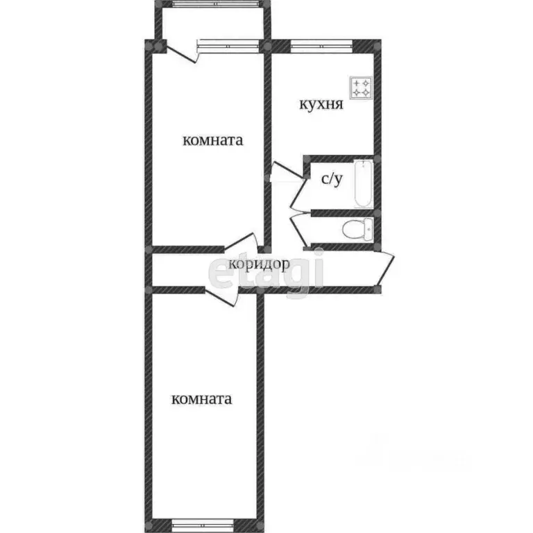 2-к кв. Ханты-Мансийский АО, Сургут ул. Крылова, 7/1 (46.9 м) - Фото 1