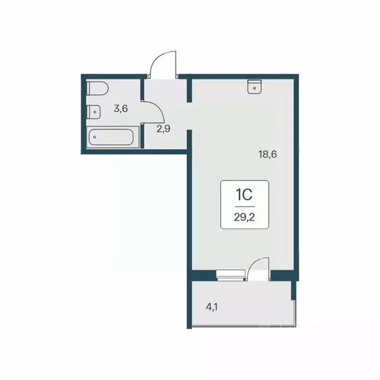 Студия Новосибирская область, Новосибирск Кедровая ул., 80/3 (29.2 м) - Фото 0