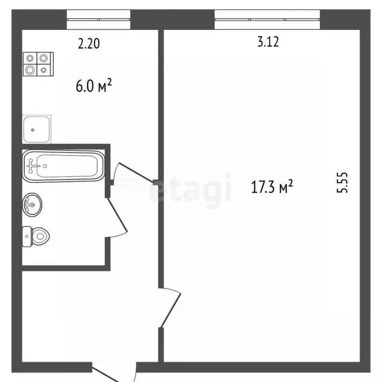 1-к кв. Владимирская область, Муром Юбилейная ул., 58 (29.2 м) - Фото 1