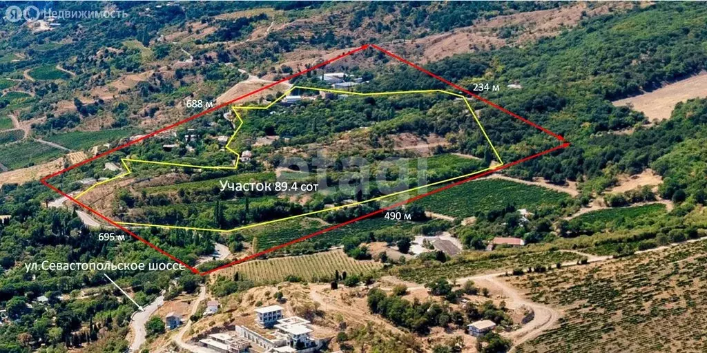 Участок в Алупка, Севастопольское шоссе (89 м) - Фото 1
