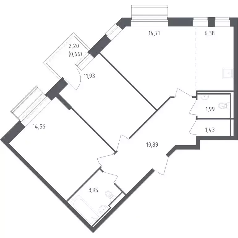 Квартира-студия: село Лайково, 61 (26.4 м) - Фото 0