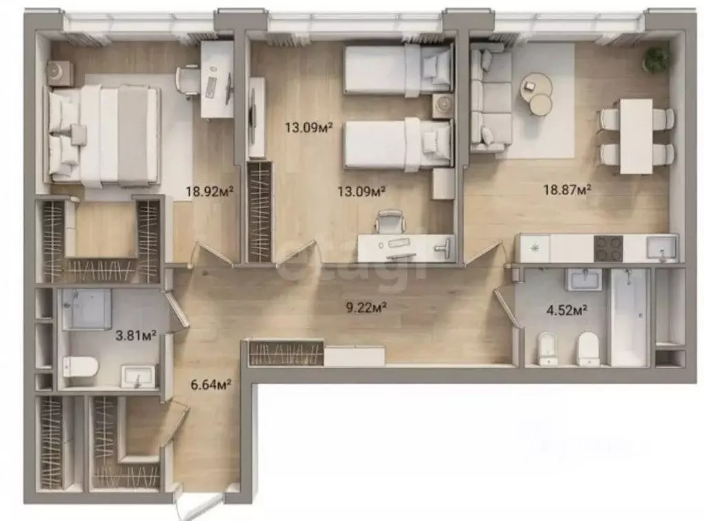 3-к кв. Москва Шмитовский проезд, 39к6 (79.1 м) - Фото 1