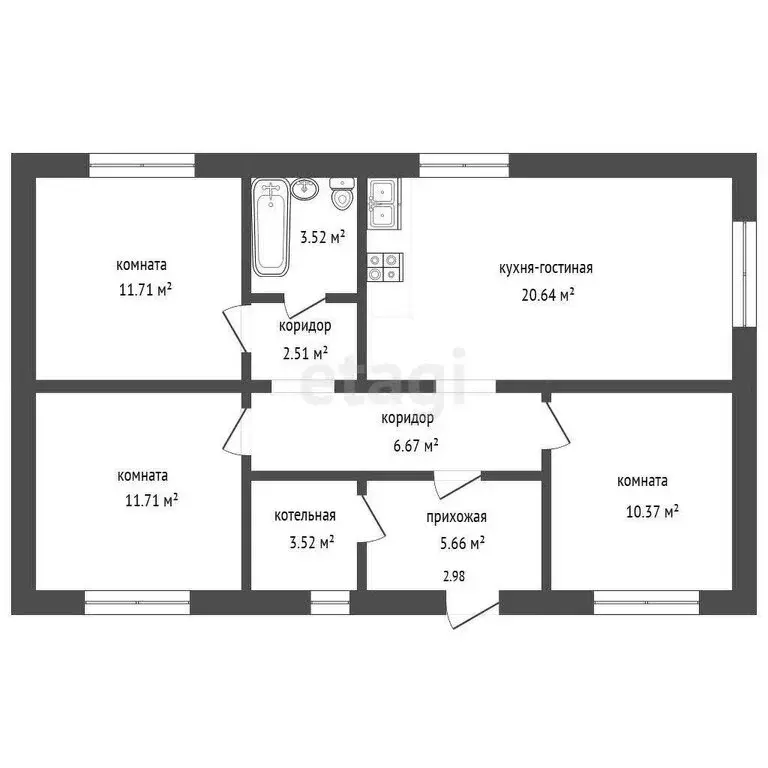 Дом в Ялуторовск, улица Победы (78 м) - Фото 1